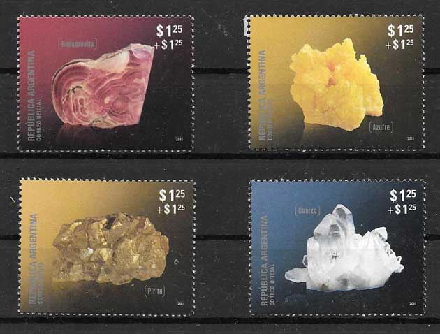 Collection stamps mineral Argentina 2011