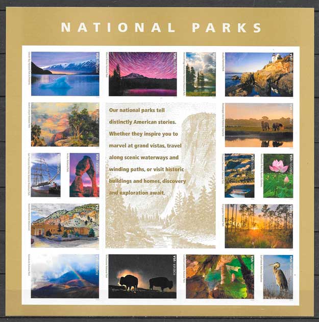 sellos parques Nacionales USA 2016