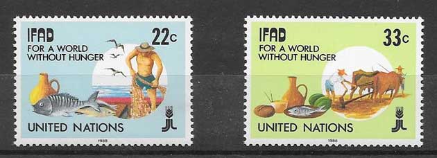 Stamps agriculture 1988 United Nations Funds