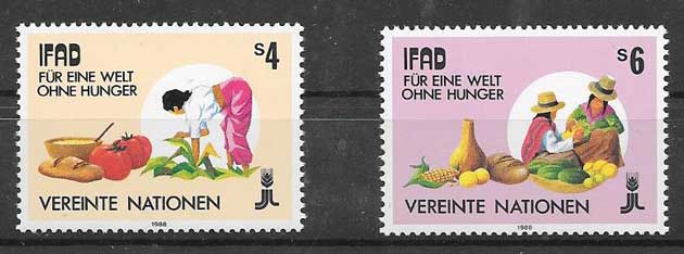 United Nations stamps collection 1988 Agriculture Funds