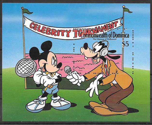Disney stamp collection Dominica 9 tennis tournament