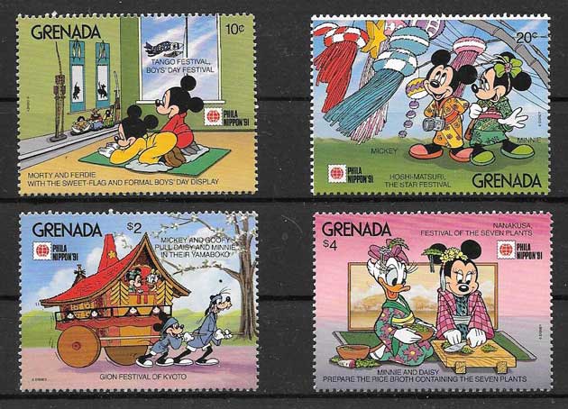 Disney Grenada philately Phila Nippon 1991