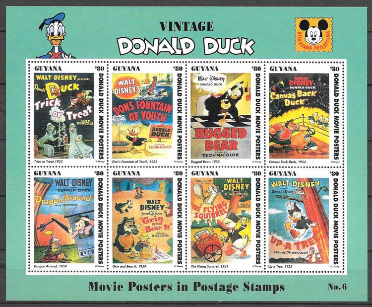 Guyana stamps Disney Donald Duck 1994