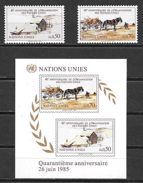 Stamp collection 1985 United Nations 40th Anniversary