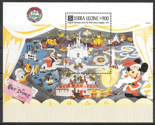 Stamps Sierra Leone 1991 Disney Christmas